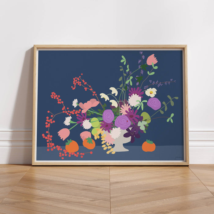 Persimmon Still Life Art Print. Signed. Unframed. 191116: 11 x 14 Unframed