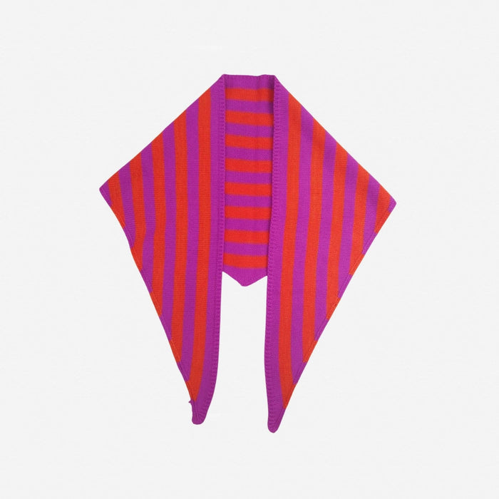 Simple Stripe Triangle Scarf: Poppy Magenta
