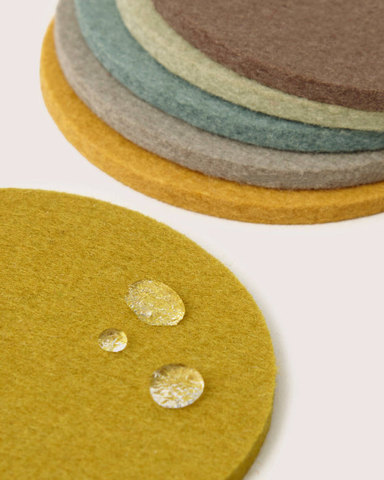 Bierfilzl Merino Wool Round Coaster Multi 6 Pack - Solstice