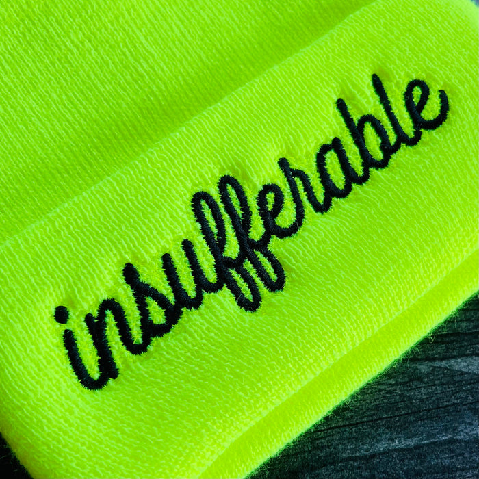 Insufferable knit beanie Winter hat yellow Made in America: Yellow