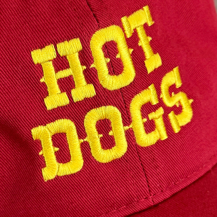 Hot dogs Baseball Cap Unisex Dad Hat gifts Organic cotton : Deep red yellow