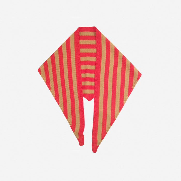 Simple Stripe Triangle Scarf: Poppy Magenta
