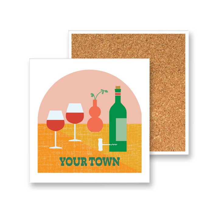 Personalized City Coaster - Wine Tasting View View