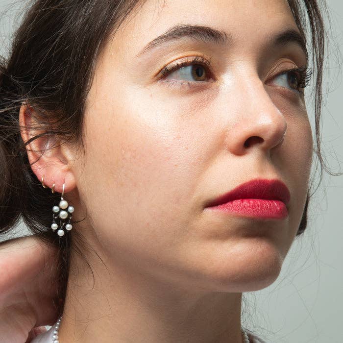 Pearl Cluster with Pearl Dangle Earrings - EJ2290