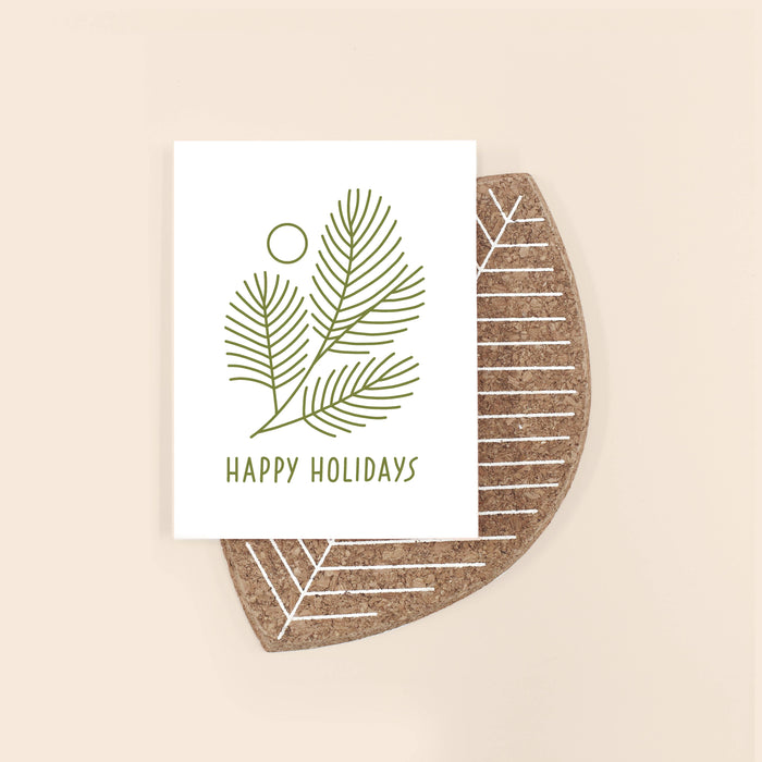 Happy Holidays Pine Card