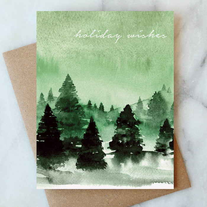 Green Wishes Forest Greeting Card