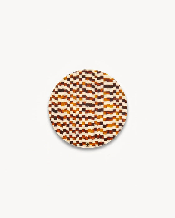 Circle Mirror in Tortoise Checker