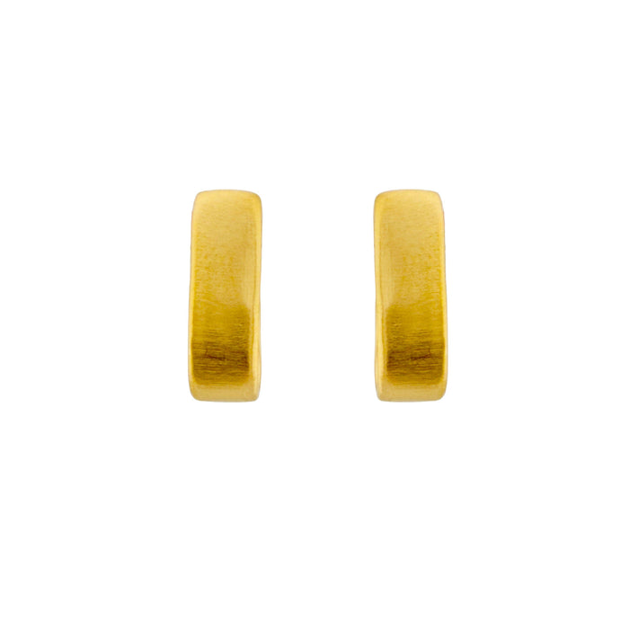 Small Flat Hoop Earrings in Silver or Vermeil: Vermeil