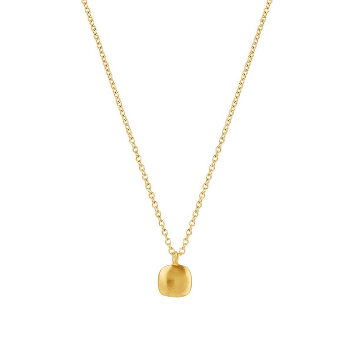 Puffy Square Necklace in Silver, Vermeil, or Mixed: Mixed