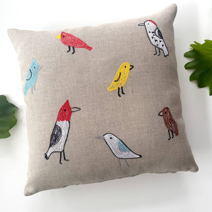 Backyard Birds Pillow: 14”