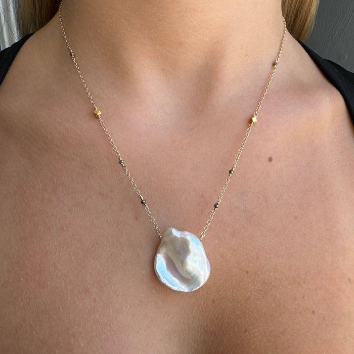 Large pearl necklace: Vermeil