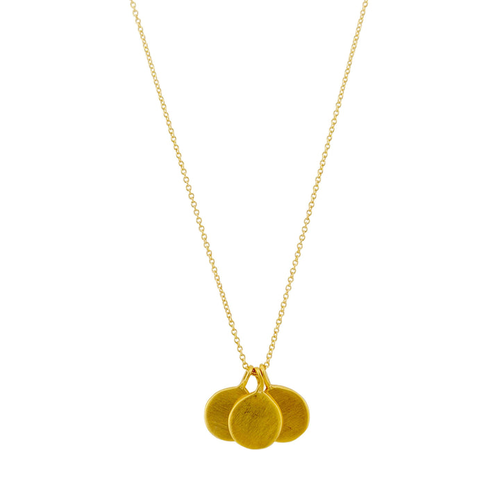 Three Discs Necklace in Silver, Vermeil, or Mixed: Mixed