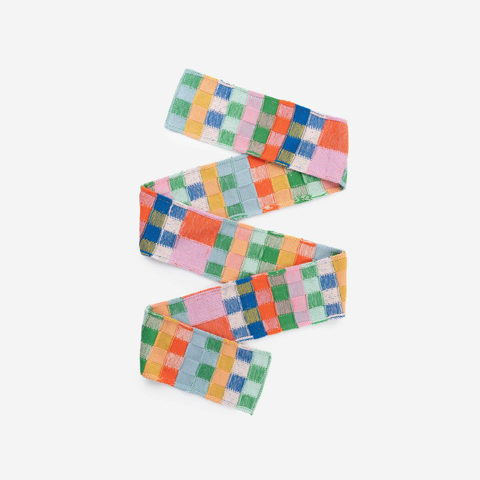 Mosaic Plaid Skinny Scarf: Candy