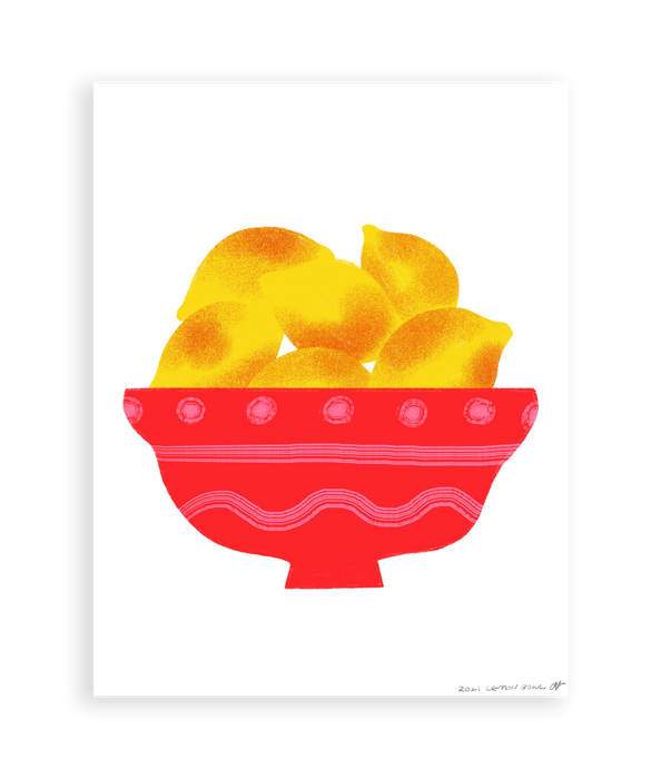 Lemon Bowl Art Print