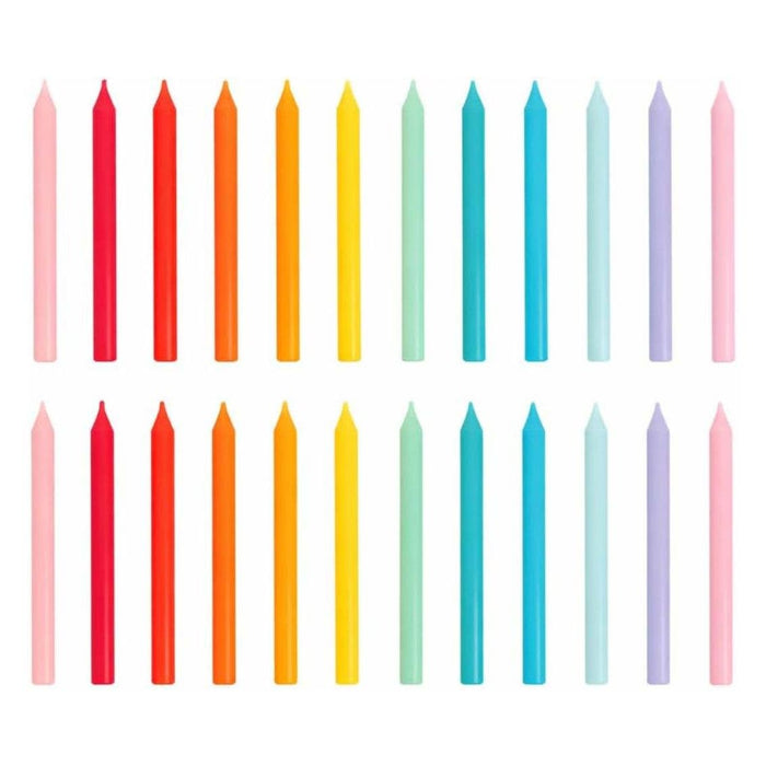 Rainbow Birthday Candles - 24 Pack | Cake Candles |
