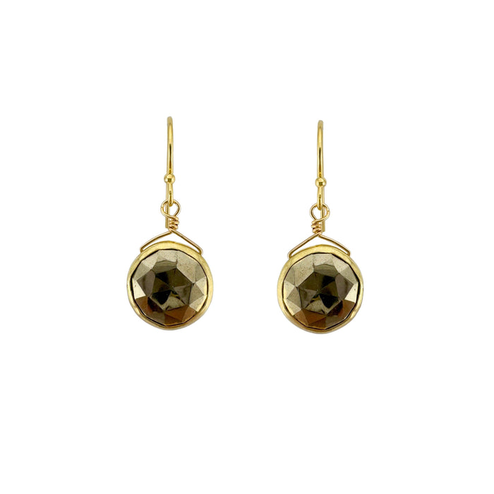 Pyrite coin earrings: Vermeil