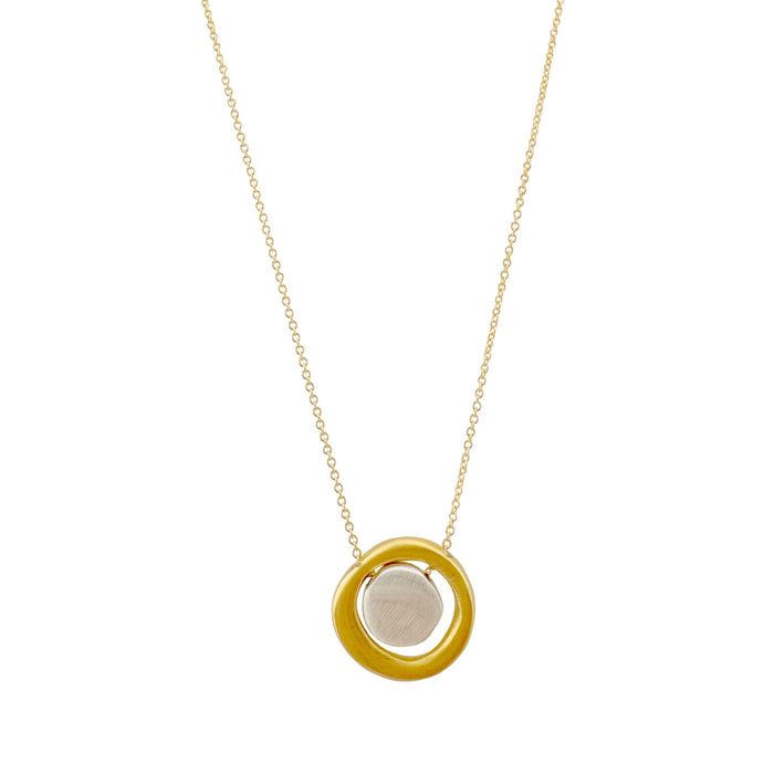 Disc in circle necklace: Mixed