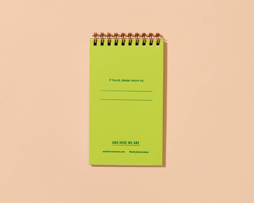 Letterpress Small Spiral Notebook—Green Peas (Summer Garden)