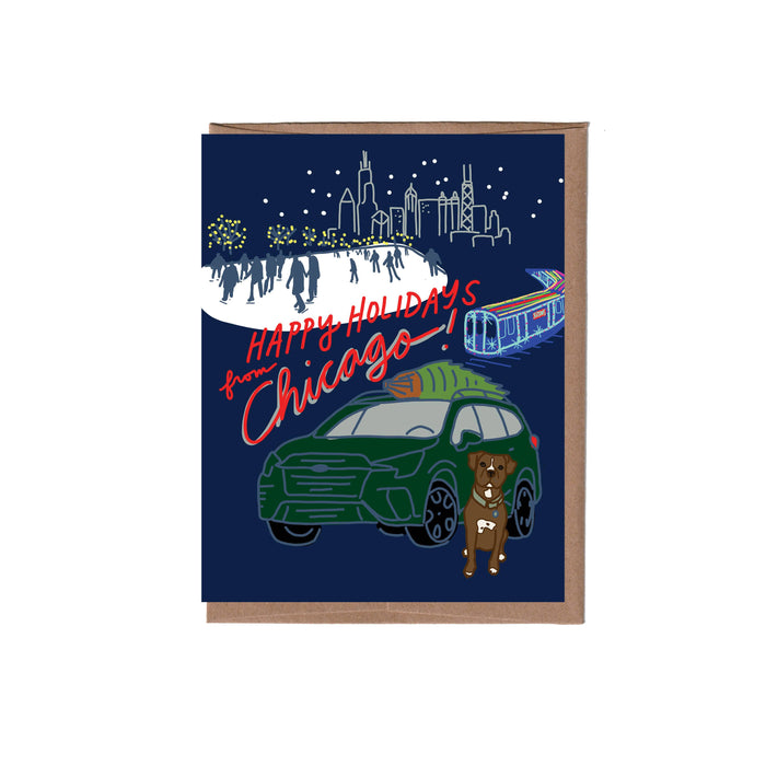 Cityscape Holiday Greeting Card - 8pack : Chicago