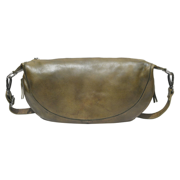 Callie Handcrafted Leather Sling/Crossbody Bags: Moss