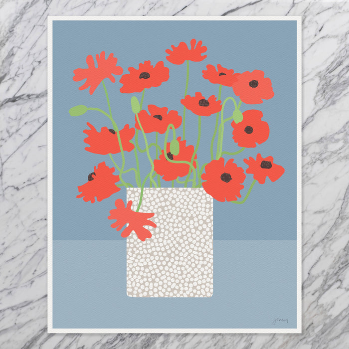 Icelandic Poppies Art Print. Signed. Unframed. 250601: 11 x 14 Unframed