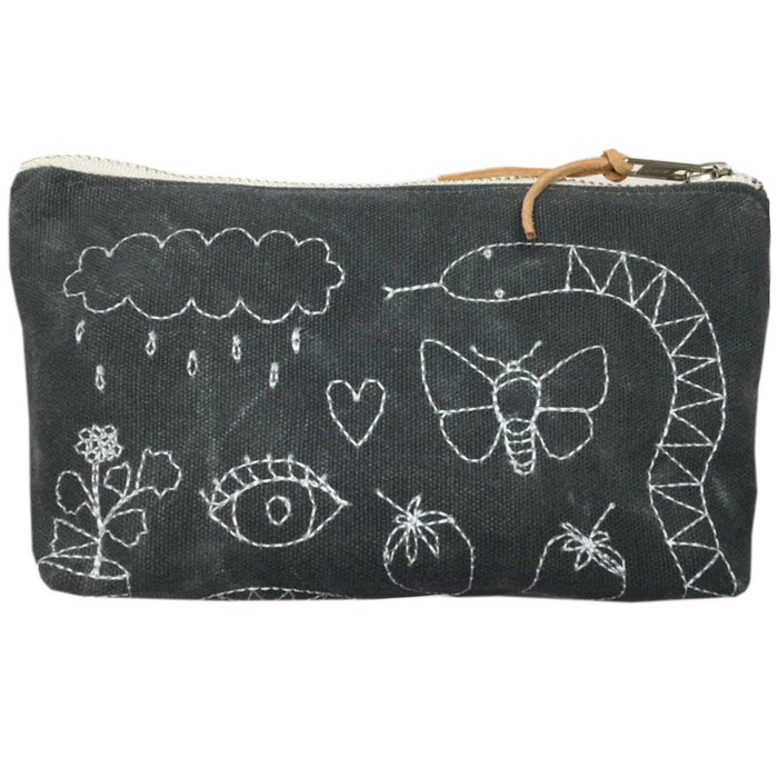 Memory Lane Waxed Canvas Pouch: Small- 8"