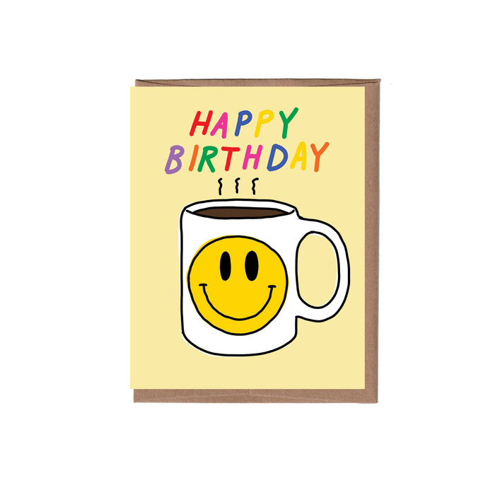 Scratch & Sniff Smiley Mug Birthday Greeting Card