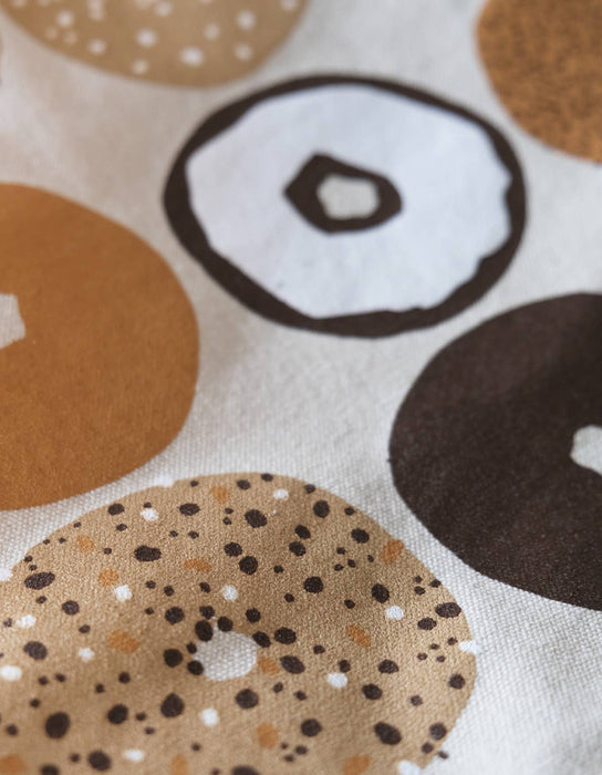 Canvas Tote Bag with Vegan Leather Handle | Bagels