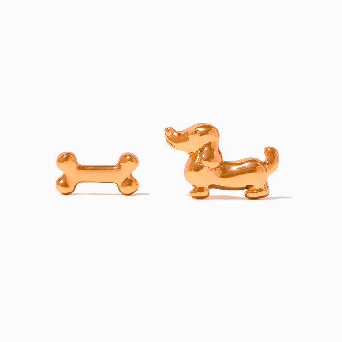 Teeny Tiny Bone Appétit Studs: Gold