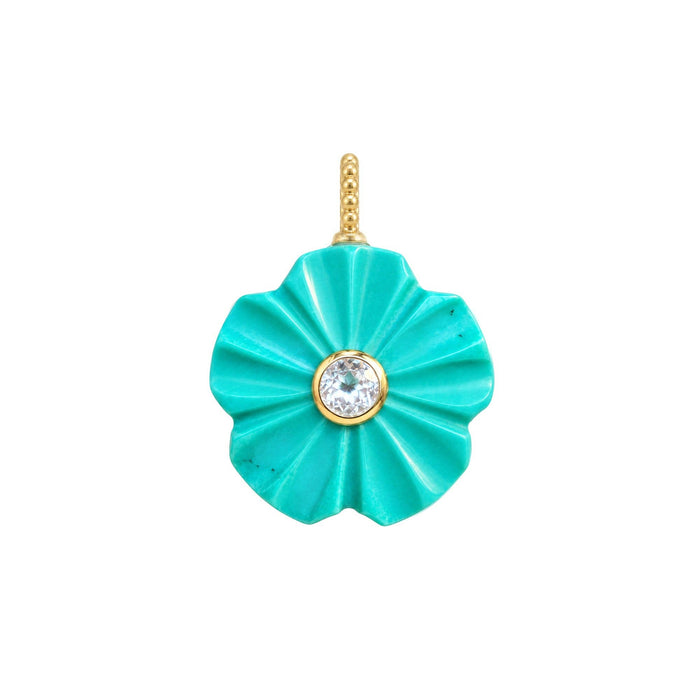Flower Gemstone Pendant With Topaz: Moonstone