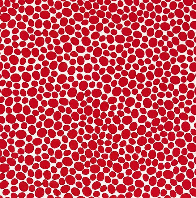 20x30 Retro circles, red/cream