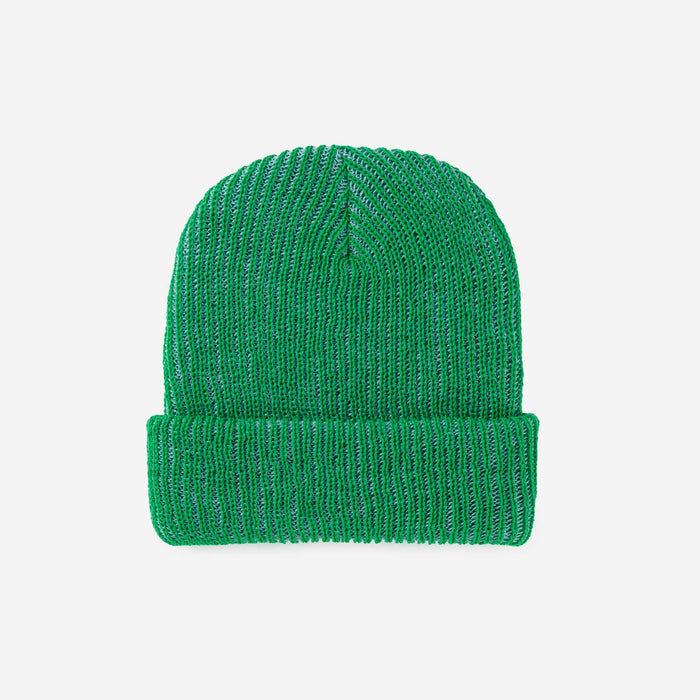 Simple Rib Knit Beanie: Golden Olive Navy