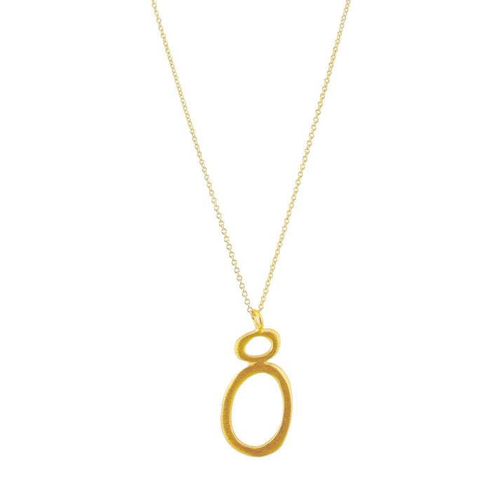Small Double Oval Necklace in Silver or Vermeil: Silver