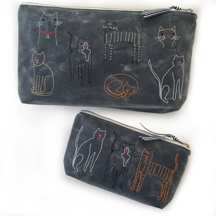 Cats Waxed Canvas Pouch : Small