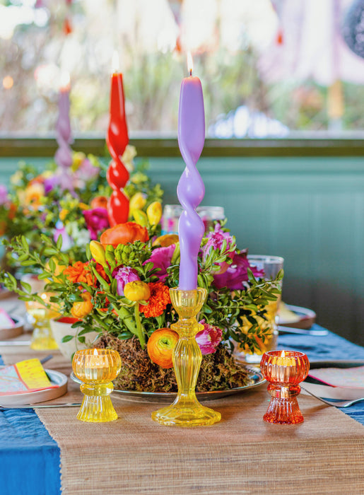Warm Glass Candle Holders, asstd