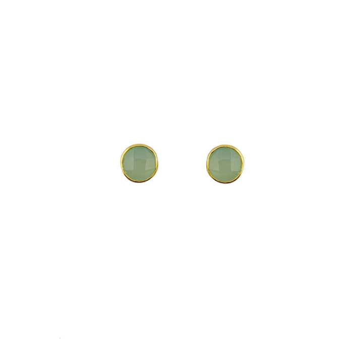 Chalcedony Posts Earrings in Silver or Vermeil: Vermeil