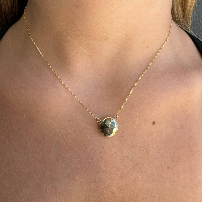 Pyrite coin necklace: Silver