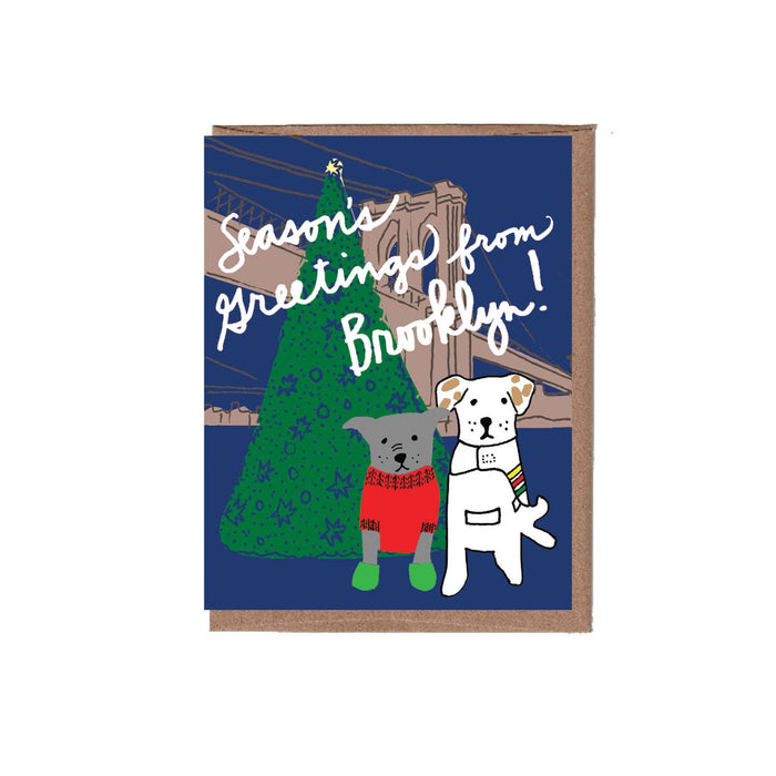 Dogs in the City/State Christmas Greeting Card - Box of 8: Chicago