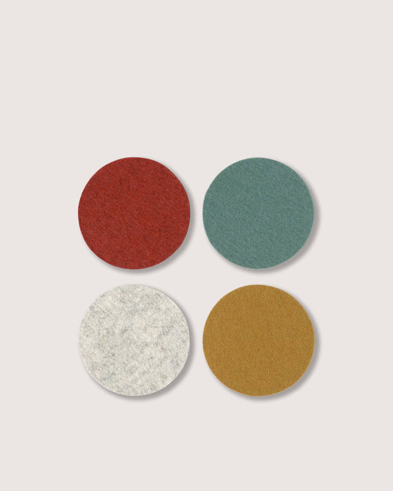 Bierfilzl Merino Wool Round Coaster Multi 4 Pack - Tinsel