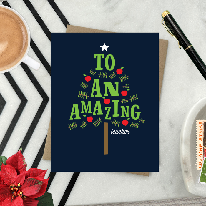 Teacher Tree Holiday Card