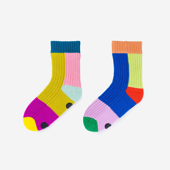 Mismatch House Socks: Pink / S/M - W 6-9<br>M 5-7.5
