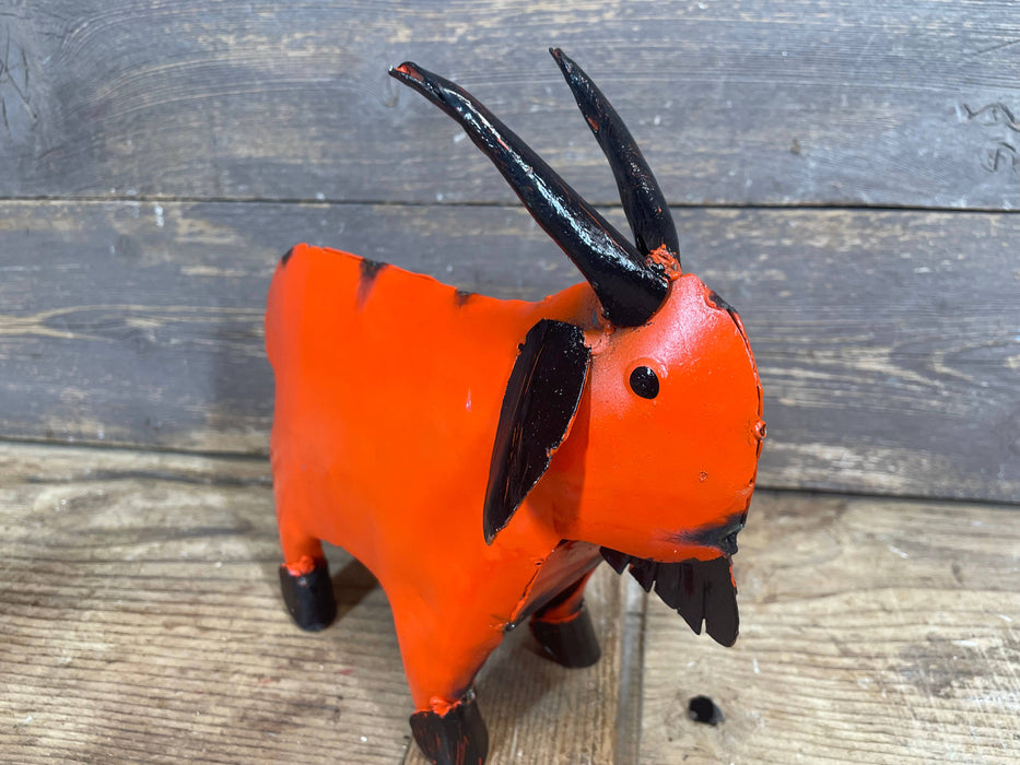 Mini Fiesta Goat-Colorful-Metal-Garden Art-ER-3Wx8Lx8.5H in: Pink