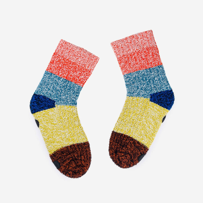 Color Band House Socks: Magenta Stone Blue / L/XL - W 9.5-12.5<br>M 8-11