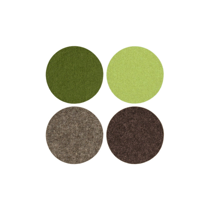 Bierfilzl Merino Wool Felt Round Coaster 4 Pack Forest: Forest