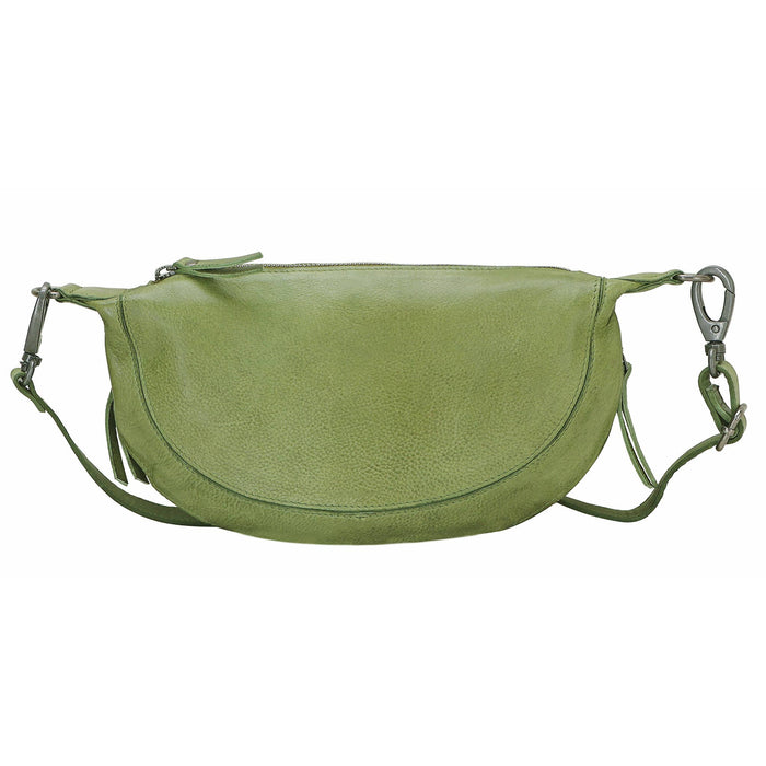 Crosby Handcrafted Leather Sling/Crossbody Bags: Grass
