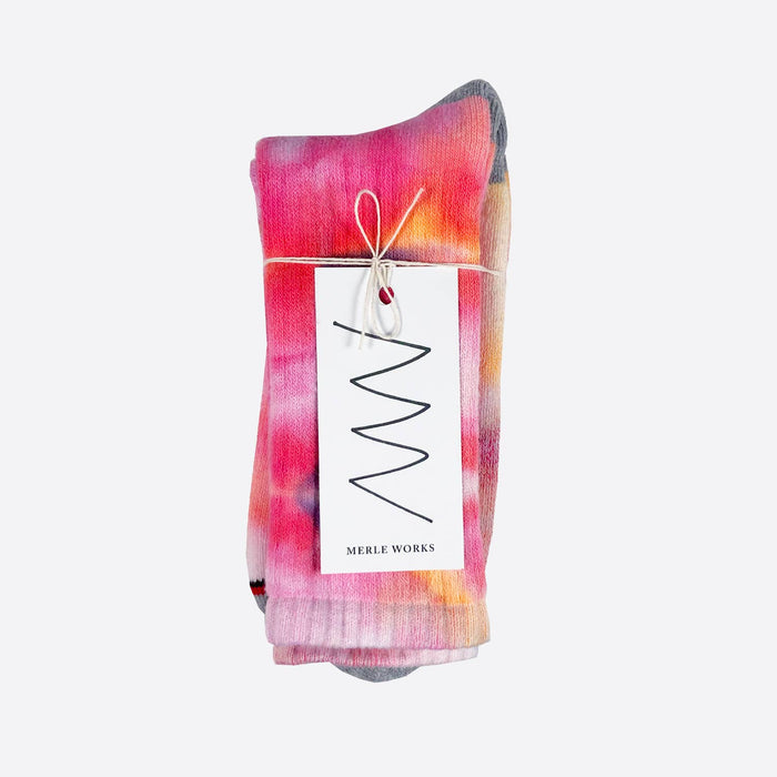 Warm Watercolor Ice-dye XL Sock