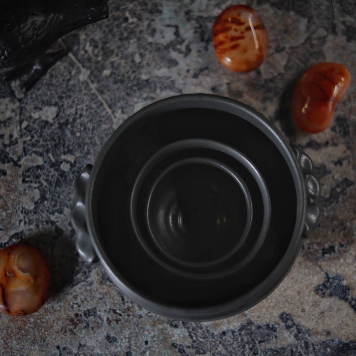 Black Mini Cauldron Bowl | Handmade for Halloween 