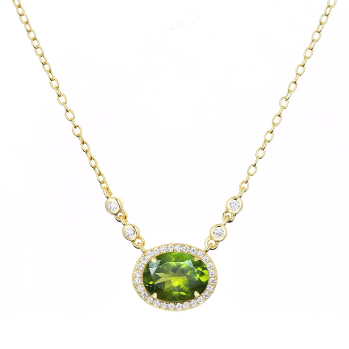 Aura Tourmaline Gemstone Necklace: Light Pink