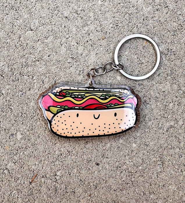Chicago Hotdog Keychain