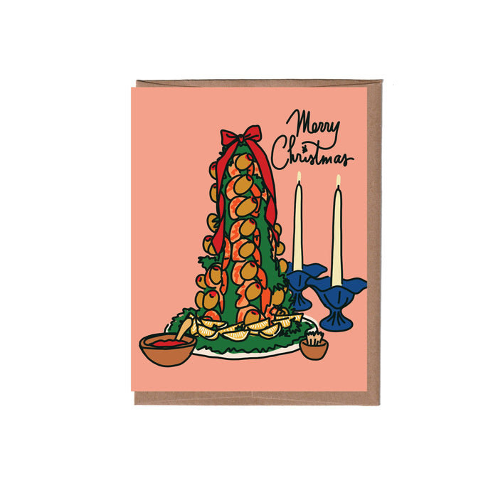 Scratch & Sniff Shrimp Tree Christmas Greeting Card
